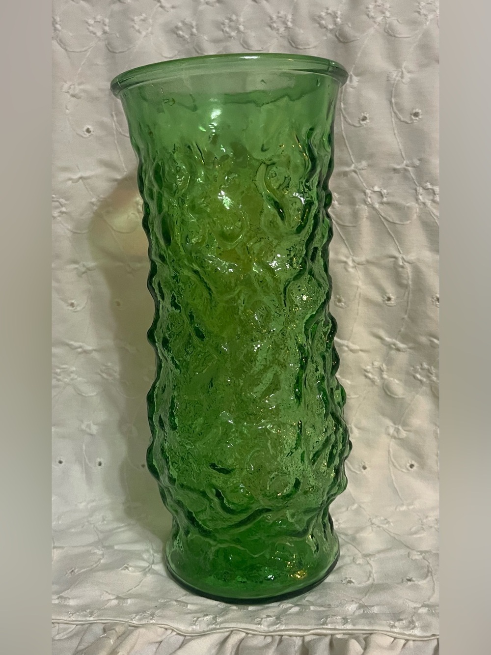 Vintage E.O. Brody Co. crinkle glass vase 1960s or 1970s